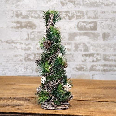 Woodland Snowy Pine Cone Tree Small - The Fox Decor